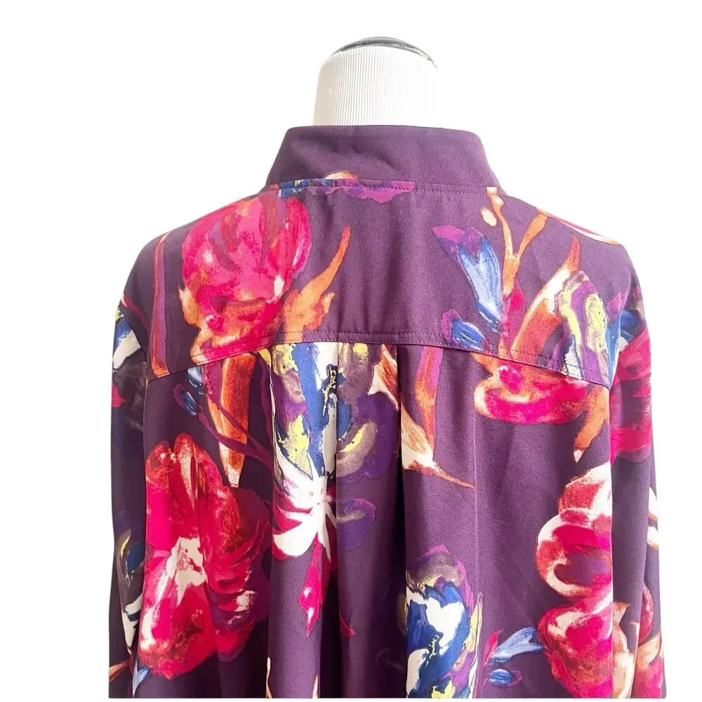 Susan Graver Watercolor Artist Style Zip Up Jacket NWOT Size 3X